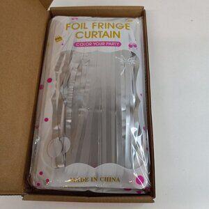 Lolstar 3 Pack Foil Fringe Curtains Silver 3.3' x 6' Party Decoration NEW in Box